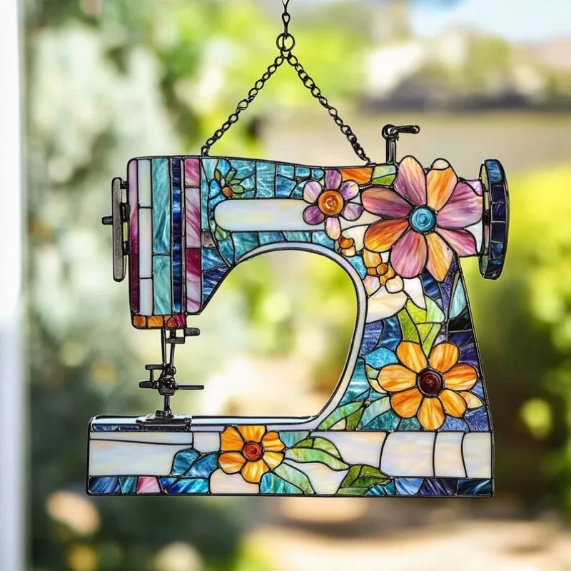 Cute Sewing Machine Suncatcher Ornament