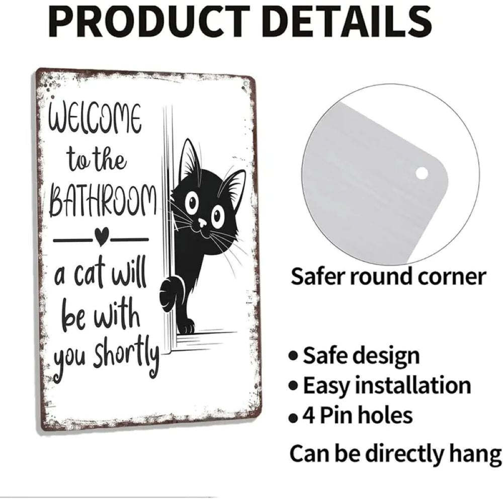 Vintage Black & White Humor Metal Sign