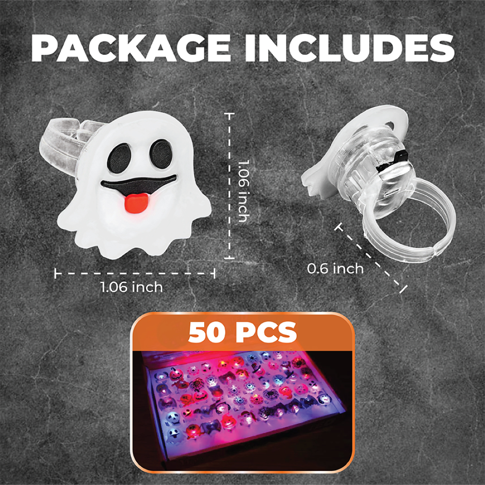 Halloween LED Glow Rings (50pcs set)