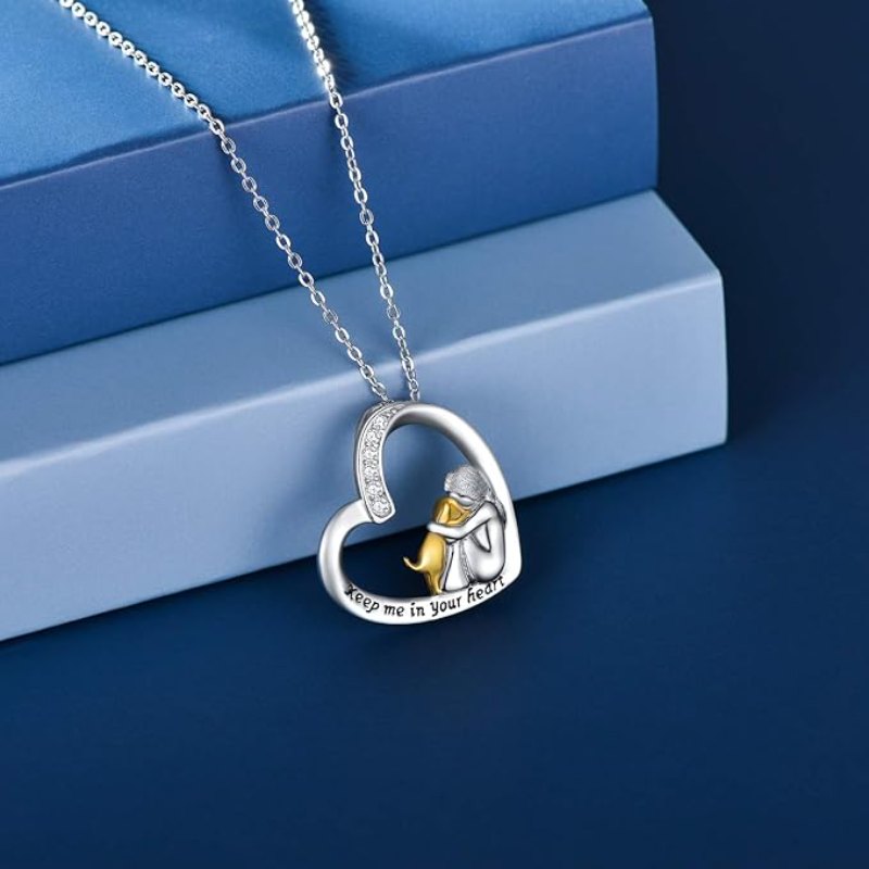 Dog Hug Pendant Necklace