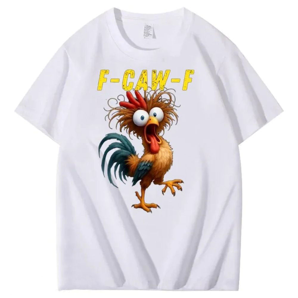 F-Caw-F Crazy Chicken Pattern T-Shirt
