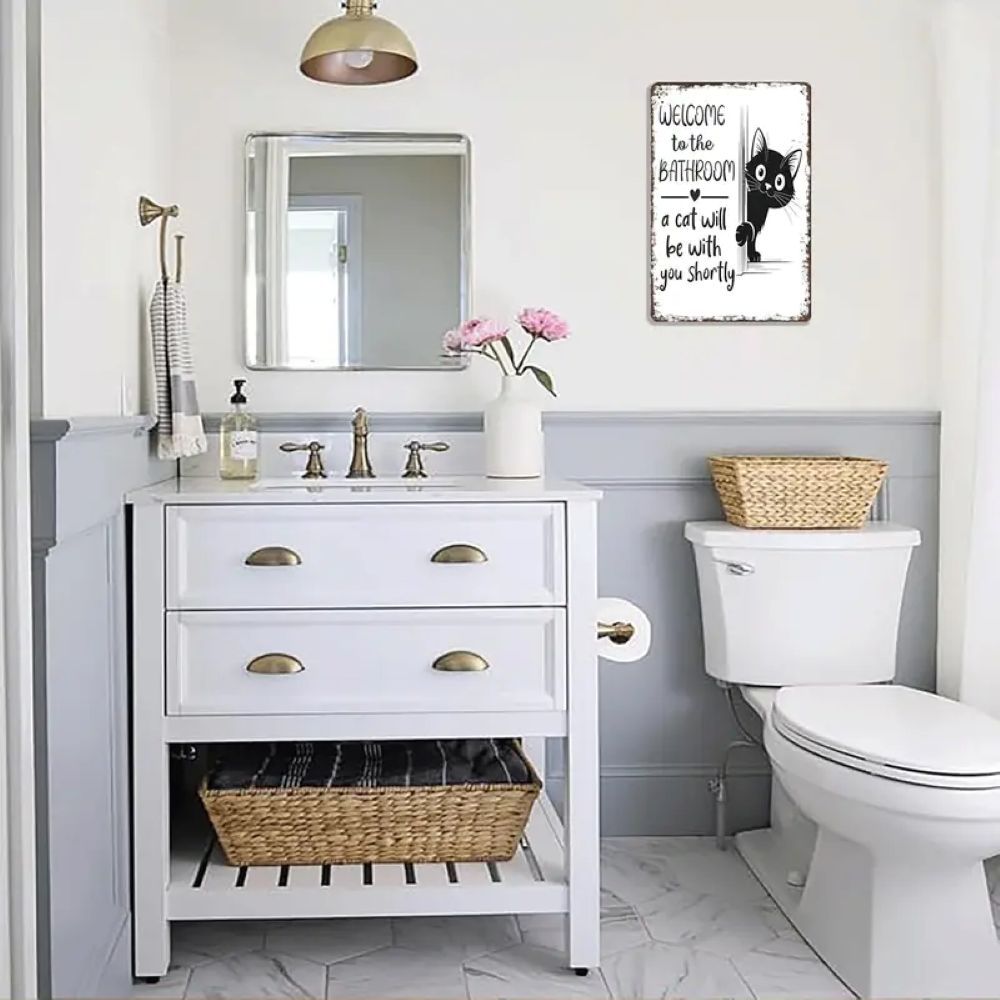 Vintage Black & White Humor Metal Sign