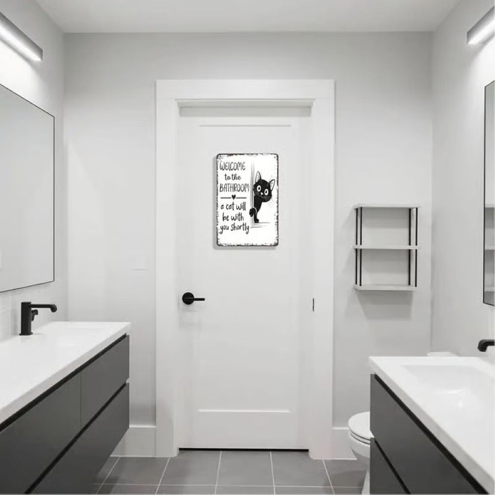 Vintage Black & White Humor Metal Sign