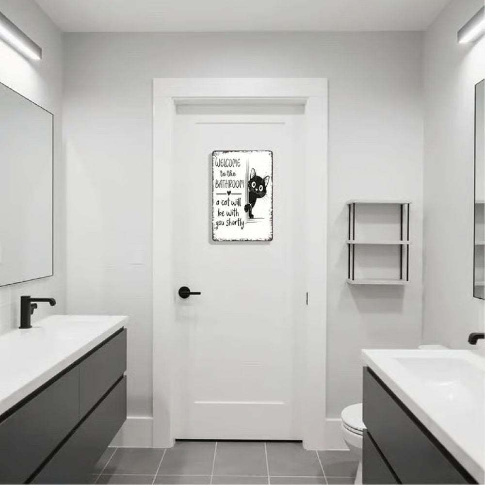 Vintage Black & White Humor Metal Sign