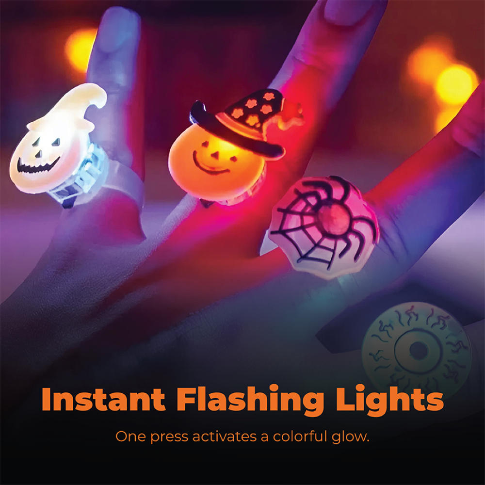 Halloween LED Glow Rings (50pcs set)