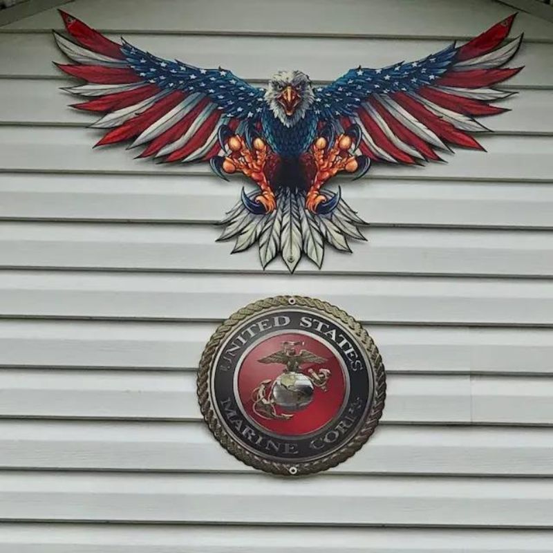 Bald Eagle with Flag Wings