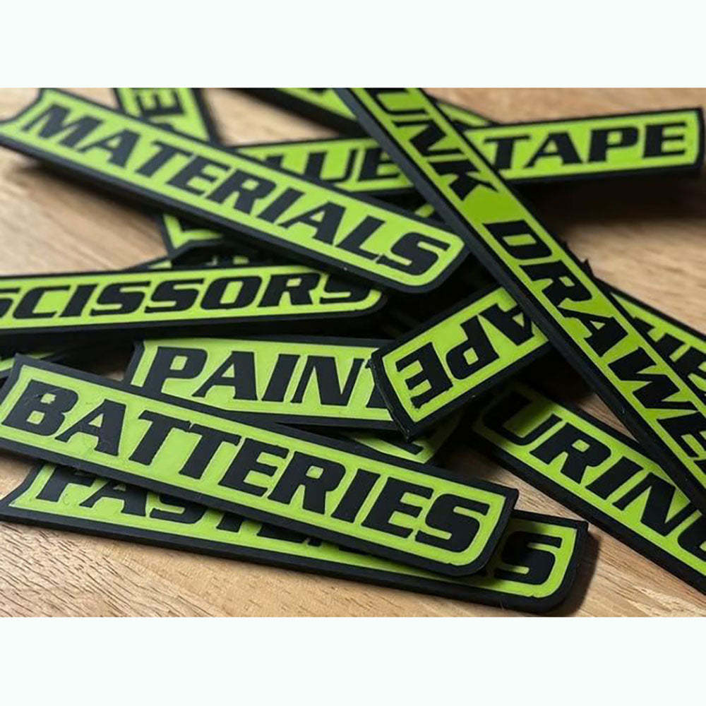 Premium Magnetic Toolbox Labels for Tool Organization - 12 Pack of High Quality 3D Printed Magnets