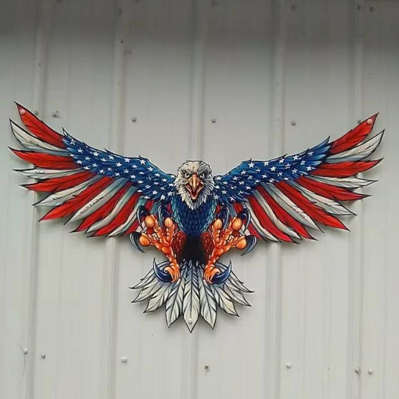 Bald Eagle with Flag Wings