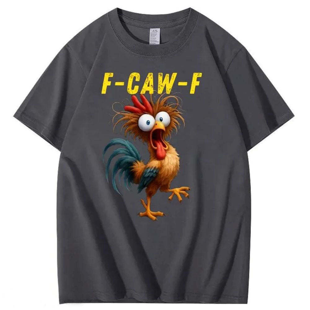 F-Caw-F Crazy Chicken Pattern T-Shirt