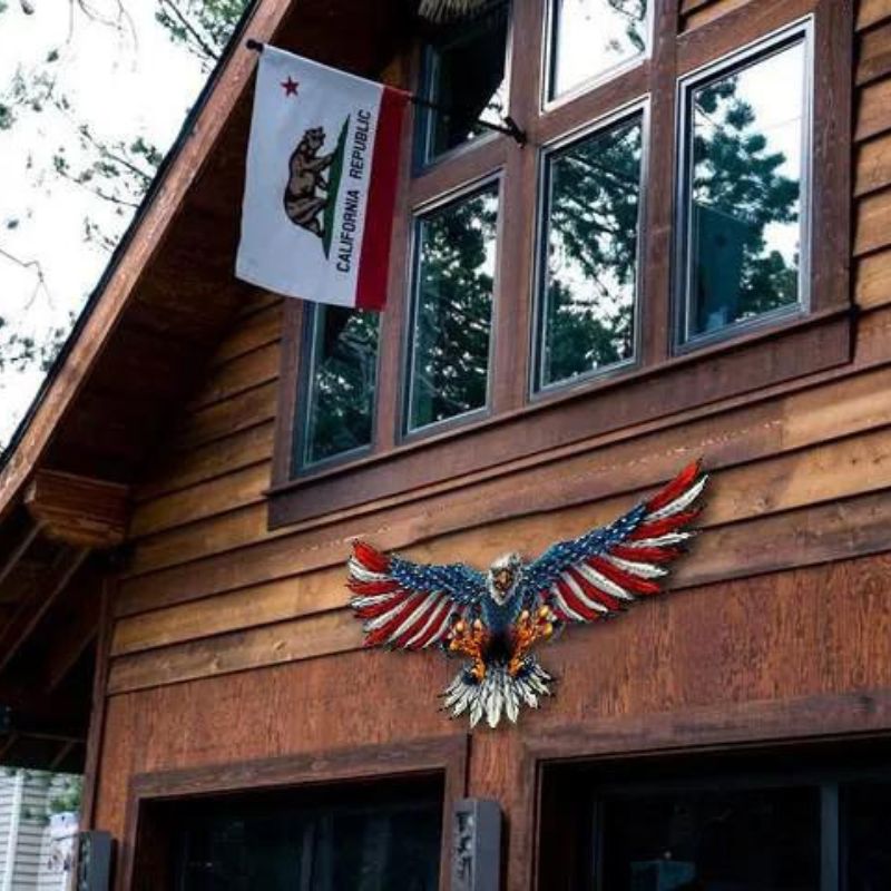 Bald Eagle with Flag Wings