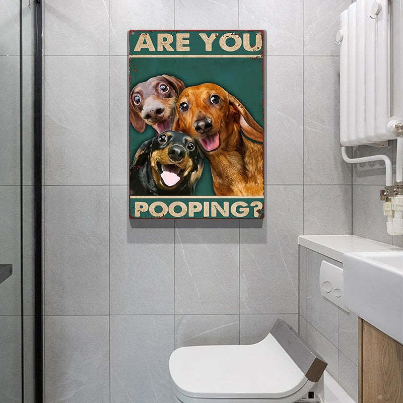 Are You Pooping Funny Dogs - Metal Sign - Gifts For Pet Lovers Personalized Custom Metal Sign-Jolura