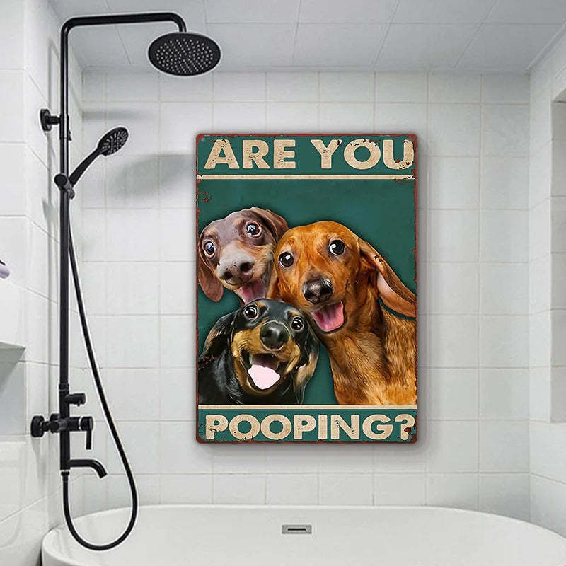 Are You Pooping Funny Dogs - Metal Sign - Gifts For Pet Lovers Personalized Custom Metal Sign-Jolura
