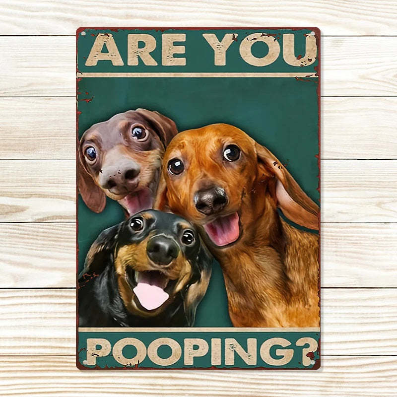 Are You Pooping Funny Dogs - Metal Sign - Gifts For Pet Lovers Personalized Custom Metal Sign-Jolura