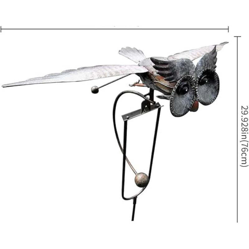 Flying Owl Garden Stake