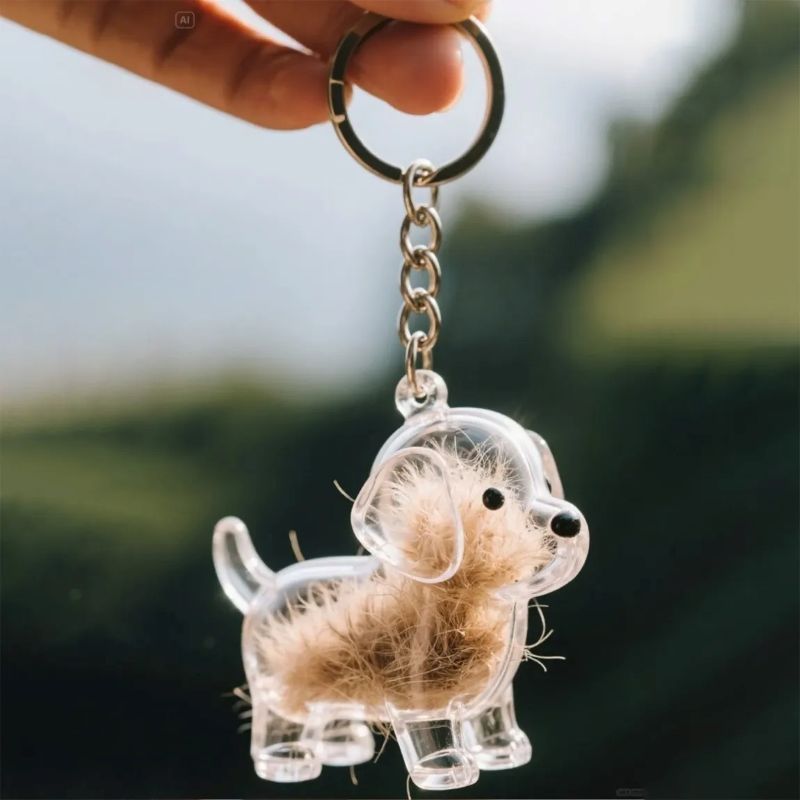 Puppy Hair Collector Keychain Charm Memorial Storage Box HC002