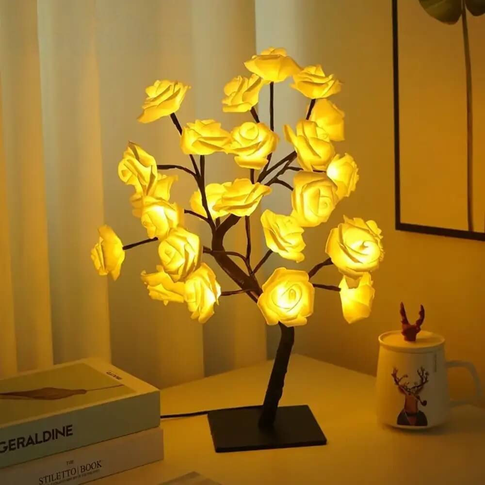 Rose Flower Tree Night Light – USB LED Table Lamp