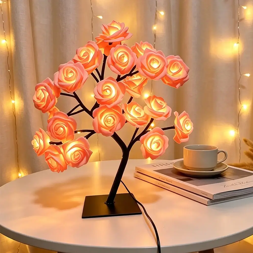Rose Flower Tree Night Light – USB LED Table Lamp