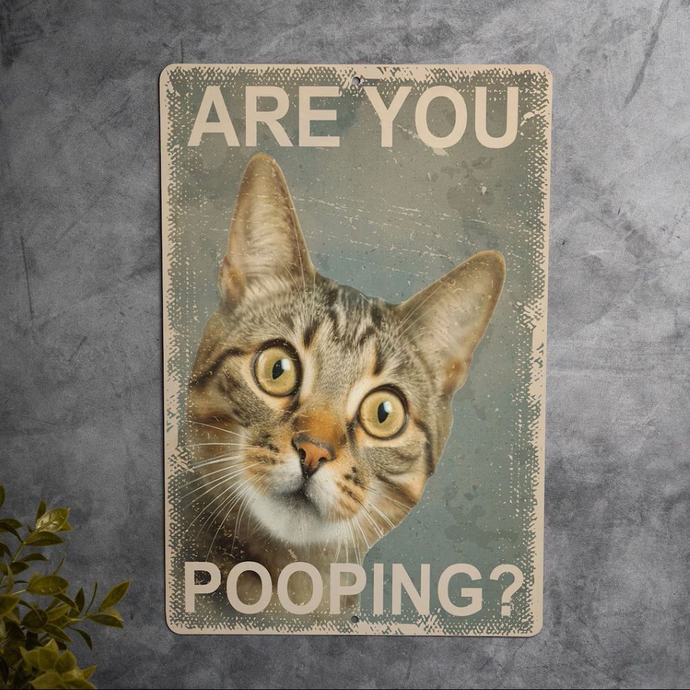 Vintage Black & White Humor Metal Sign