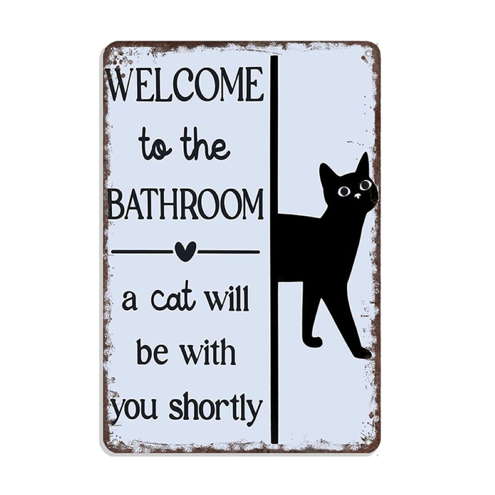 Vintage Black & White Humor Metal Sign