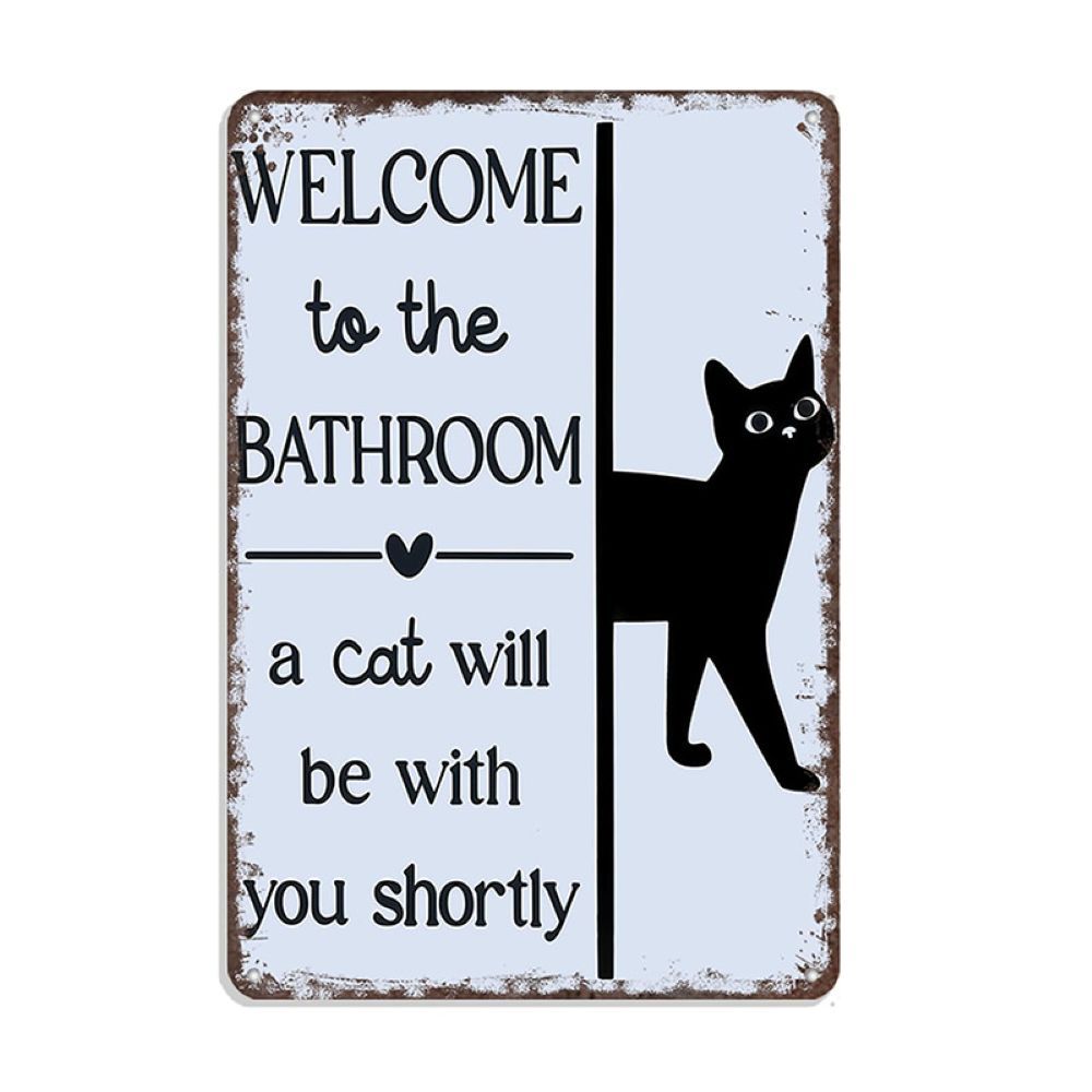 Vintage Black & White Humor Metal Sign