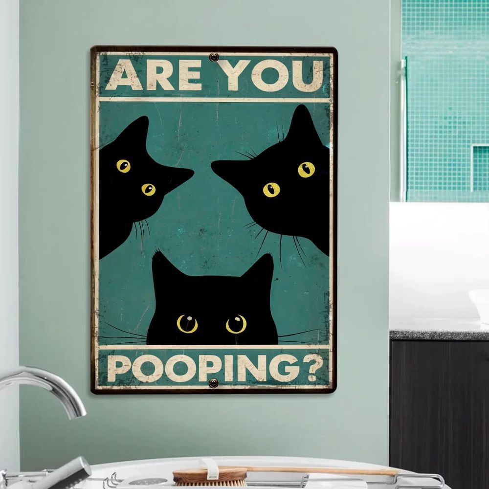 Vintage Black & White Humor Metal Sign