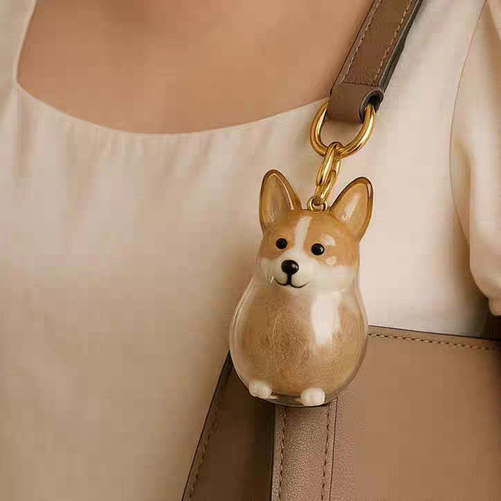 Dog Hair Collector Keychain Charm Memorial Storage Box