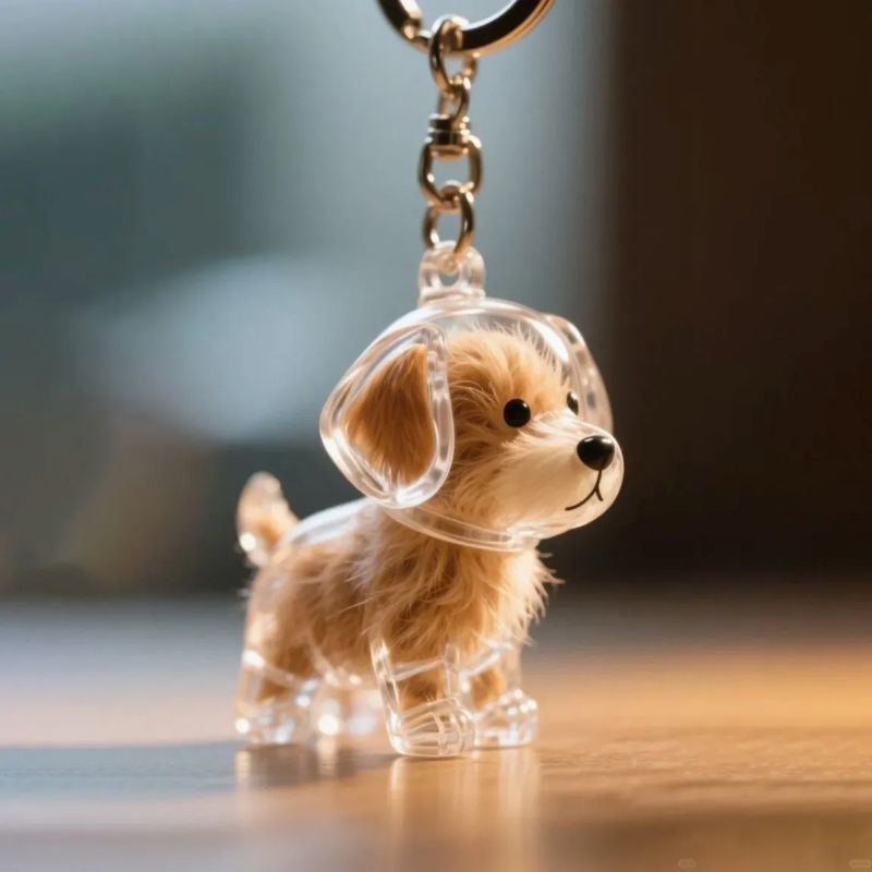 Puppy Hair Collector Keychain Charm Memorial Storage Box HC001