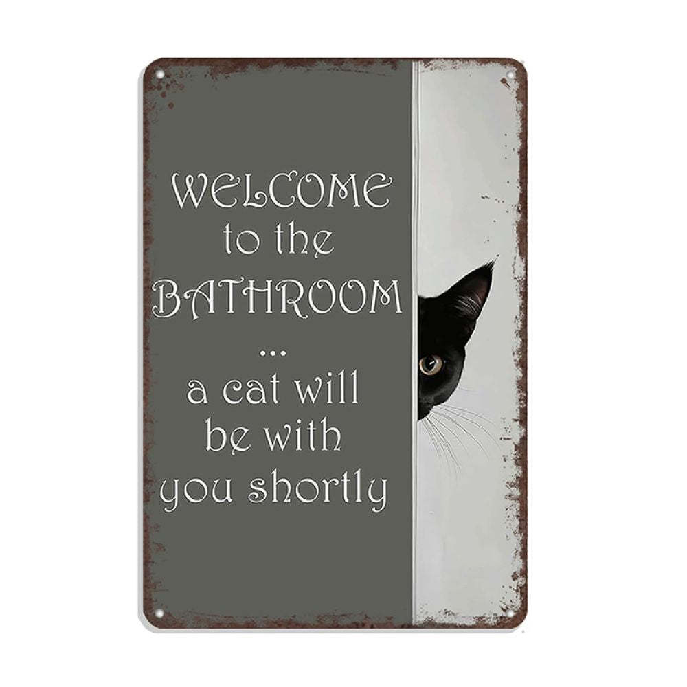 Vintage Black & White Humor Metal Sign