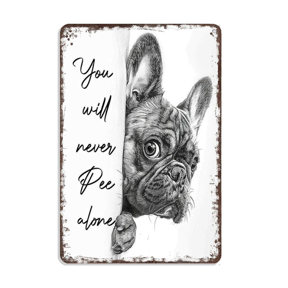 Vintage Black & White Humor Metal Sign