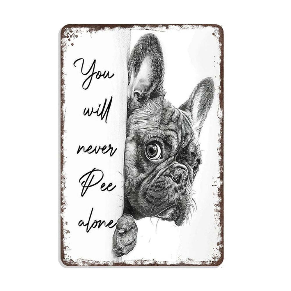 Vintage Black & White Humor Metal Sign