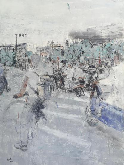 “Evening Commute No.32” Oil on Canvas｜190cm × 130cm｜One-of-a-Kind Original Work