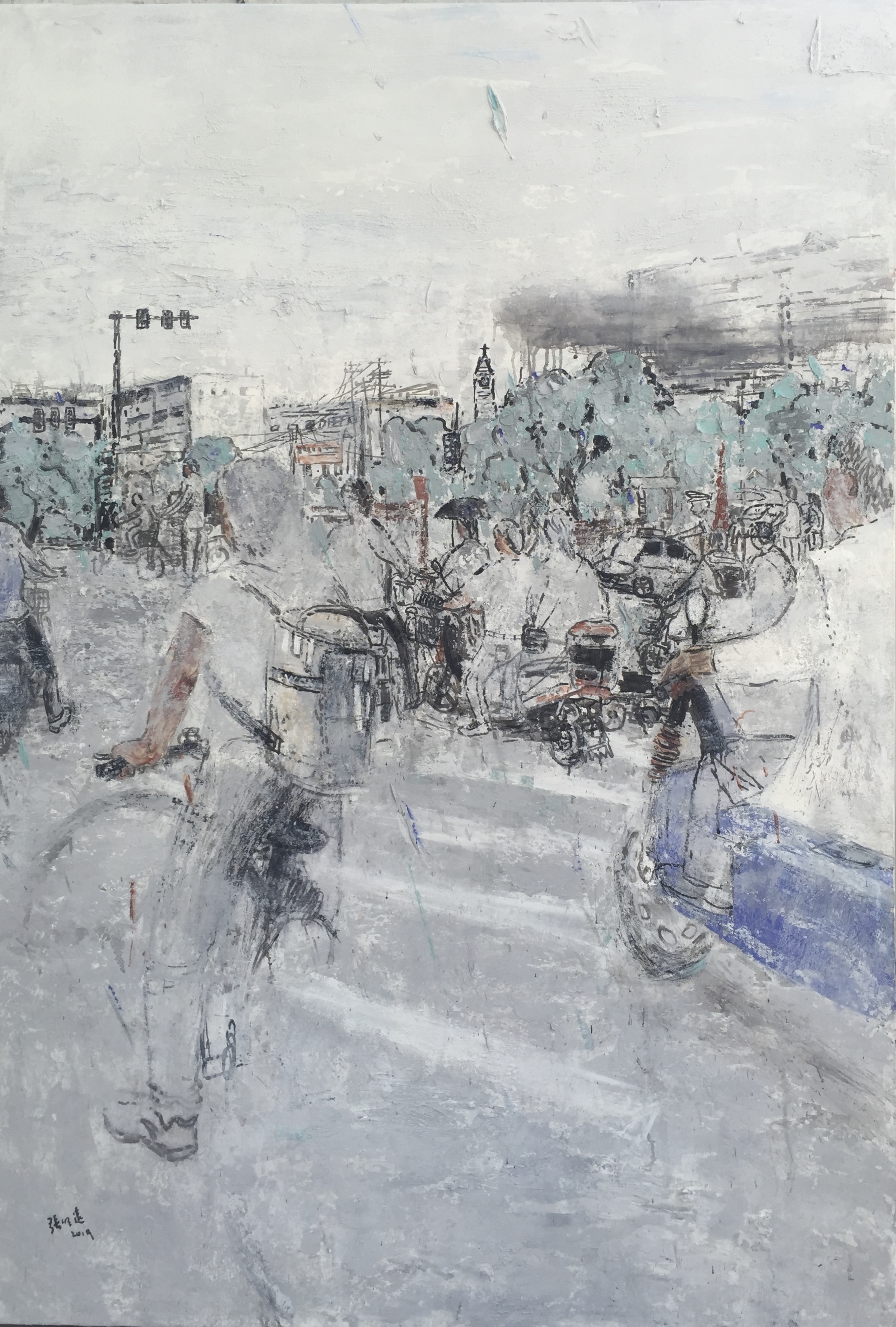 “Evening Commute No.32” Oil on Canvas｜190cm × 130cm｜One-of-a-Kind Original Work