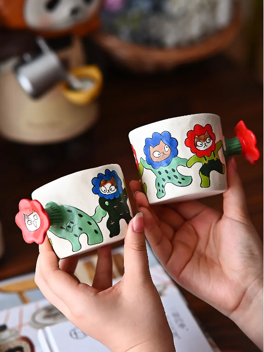 Dancing Cat Mug｜Ceramic Coffee Cup with Cat Handle – Creative & Cute Water Cup · Let's Dance · Cat Mug