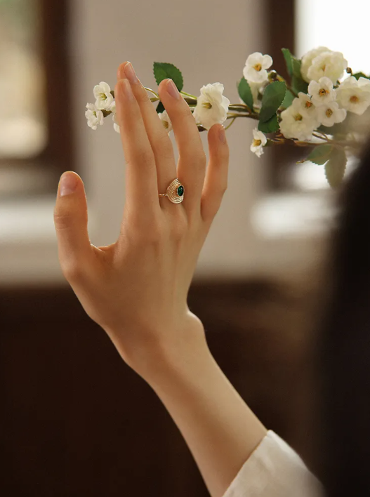 Woven Straw-Inspired Retro Ring · Original Design Pinky Ring / Statement Ring · Niche High-End Style New Year Collection · Earrings · Necklace