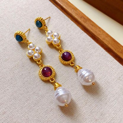 Vintage Geometric Imitation Pearl Double-Layer Choker Necklace – Court Style, Fashionable & Unique Statement Jewelry