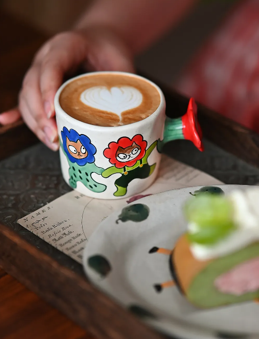 Dancing Cat Mug｜Ceramic Coffee Cup with Cat Handle – Creative & Cute Water Cup · Let's Dance · Cat Mug