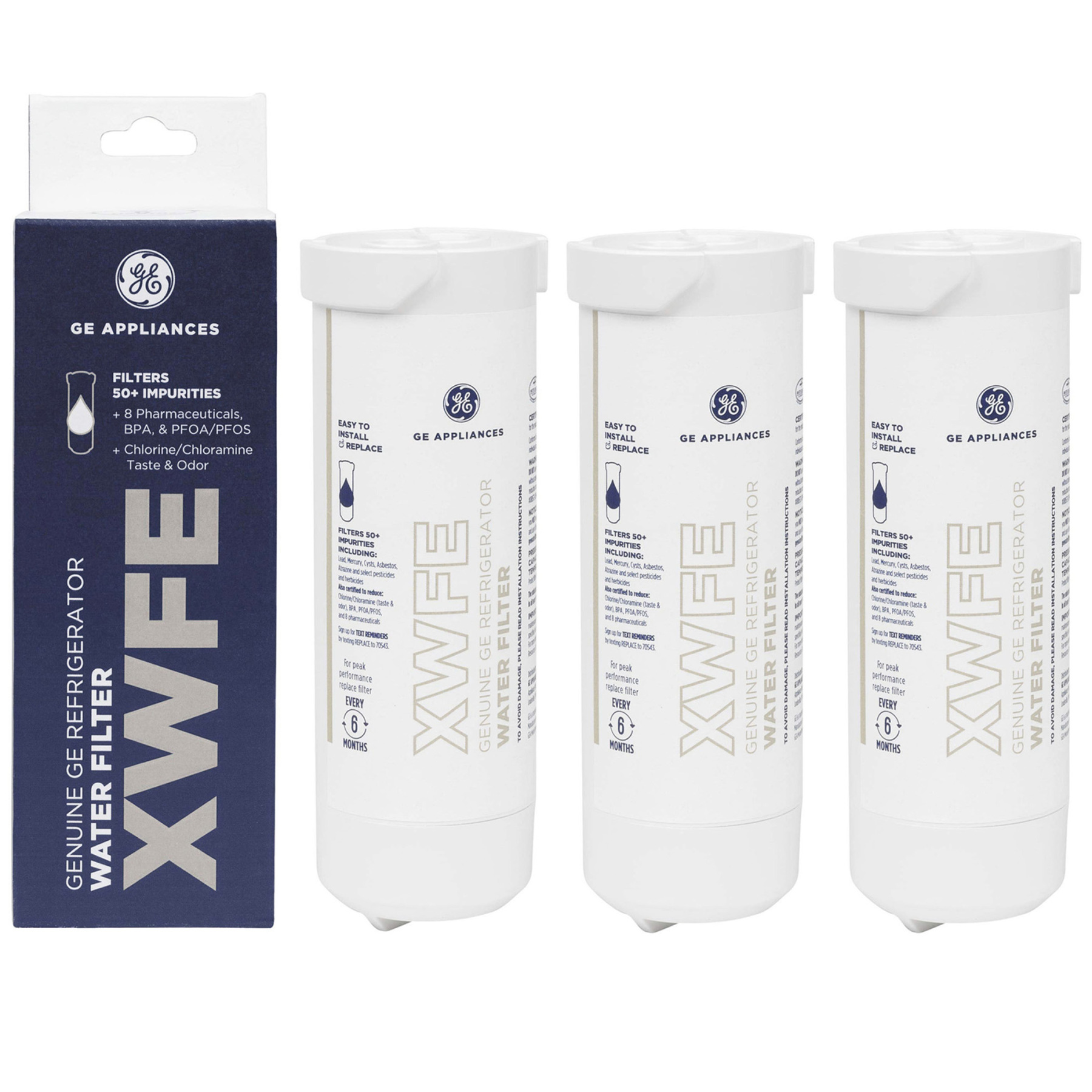 GE XWFE Refrigerator Water Filter, Reduces lead, sulfur and over 50 other impurities
