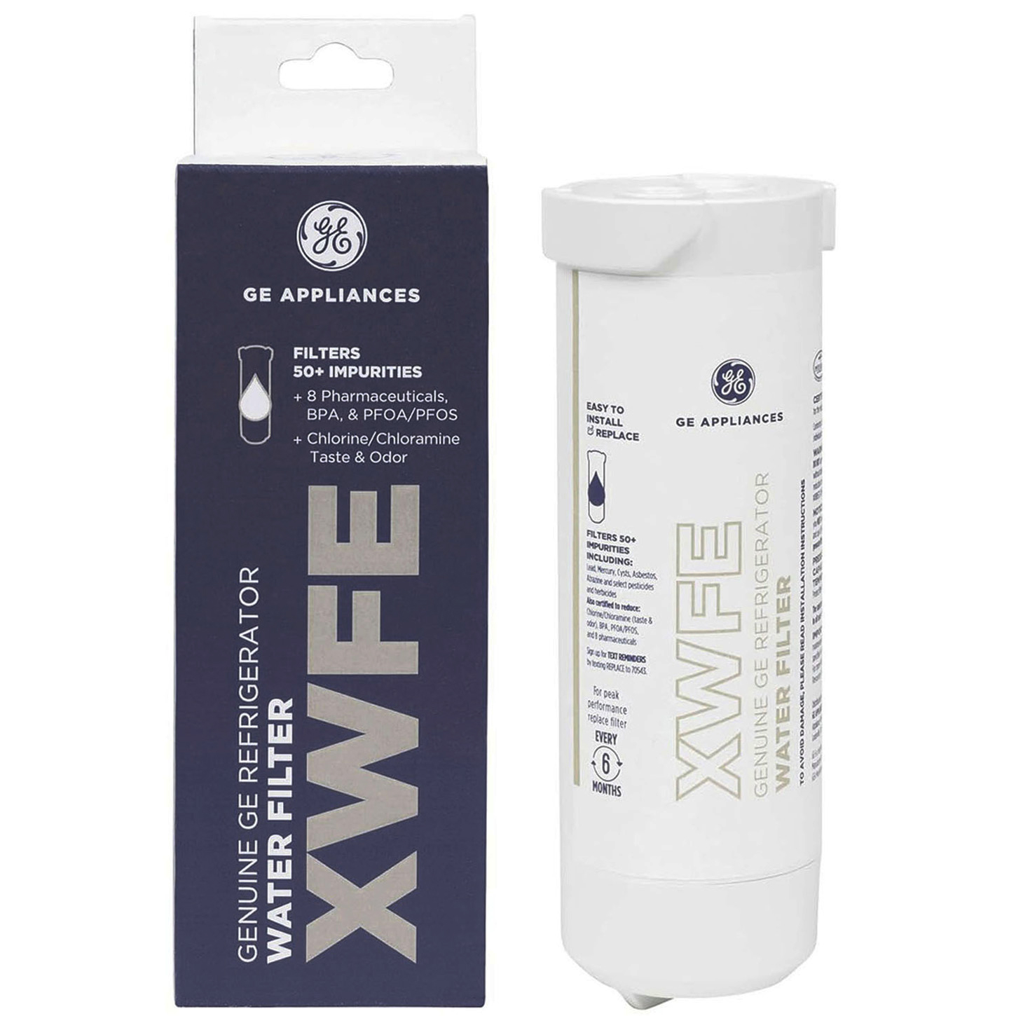 GE XWFE Refrigerator Water Filter, sulfur and over 50 other impurities