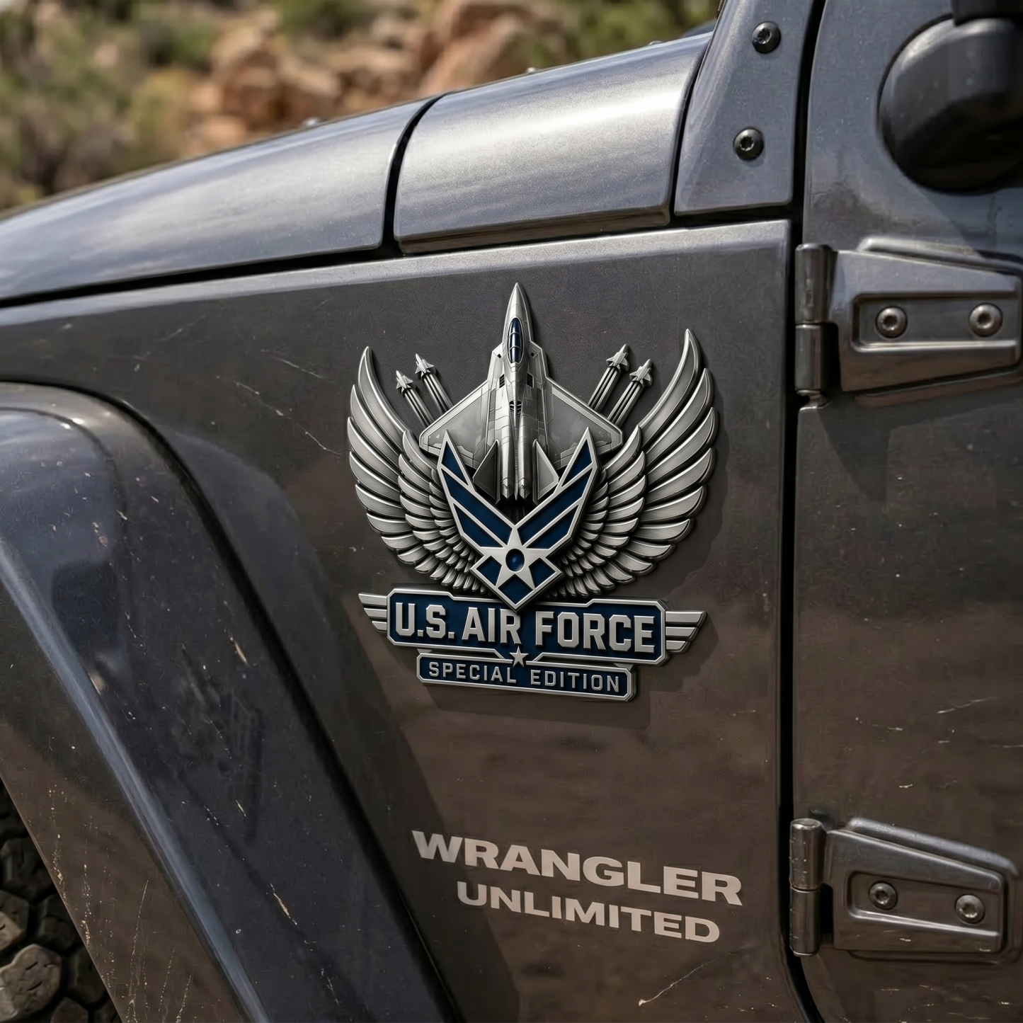 Premium USAF Chrome Emblem – Air Force Vehicle Badge