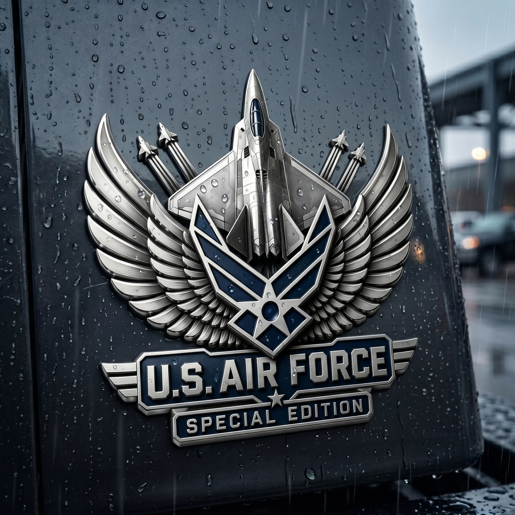 Premium USAF Chrome Emblem – Air Force Vehicle Badge