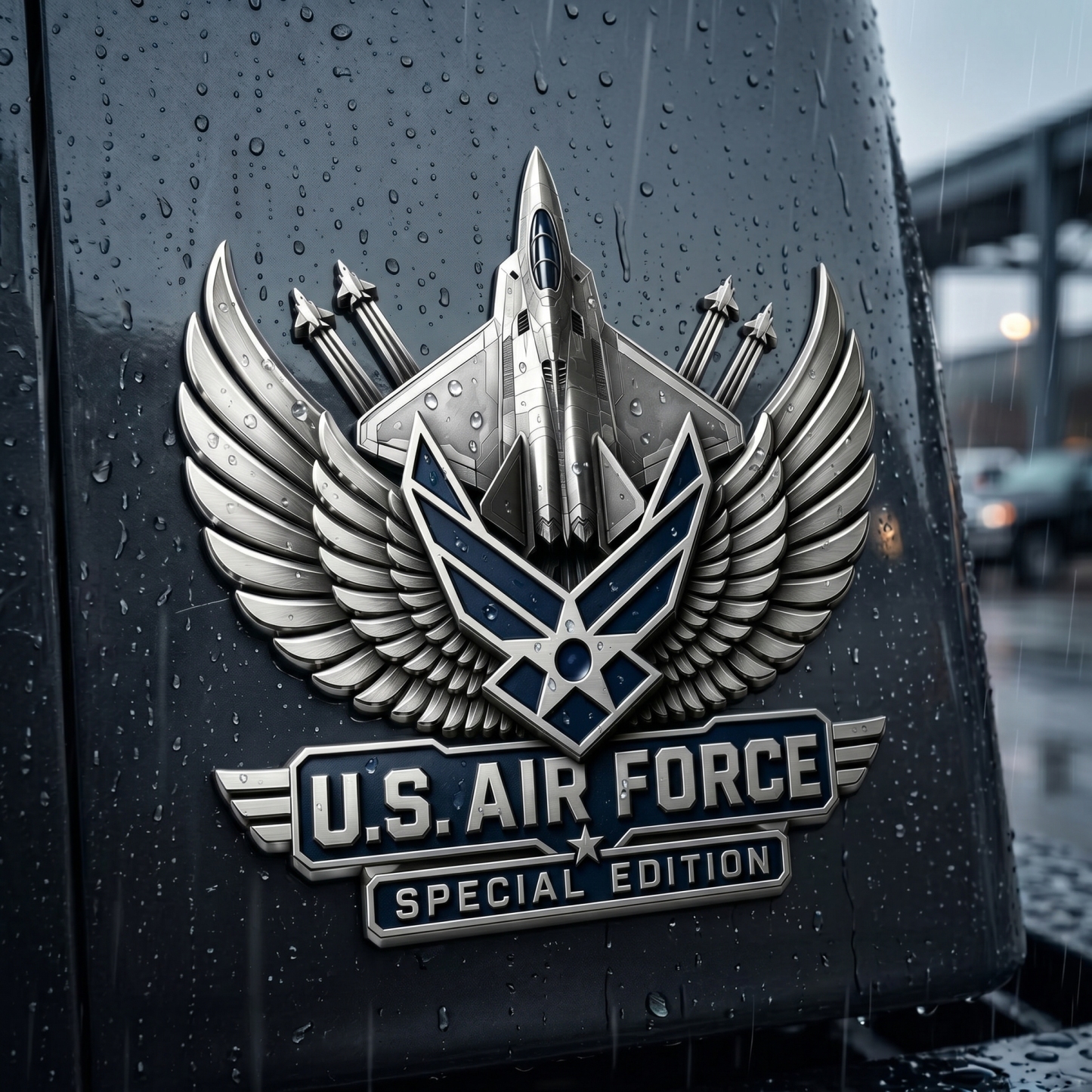 Premium USAF Chrome Emblem – Air Force Vehicle Badge