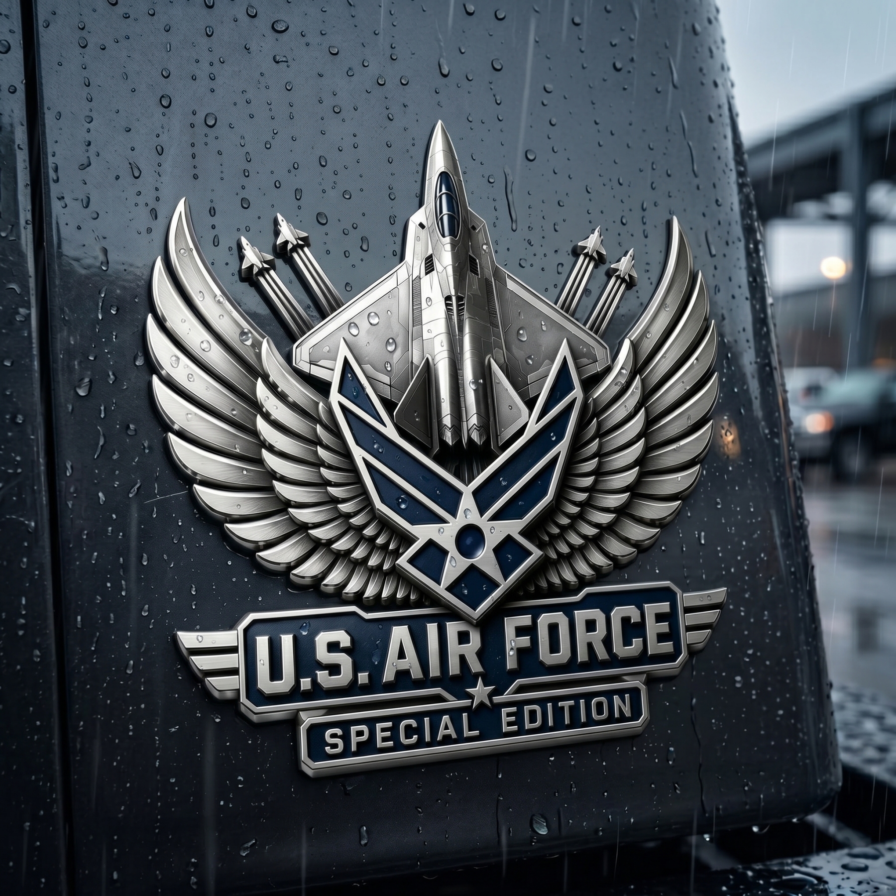 Premium USAF Chrome Emblem – Air Force Vehicle Badge