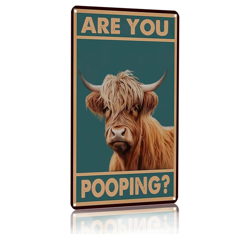 Vintage Highland Cow Tin Sign