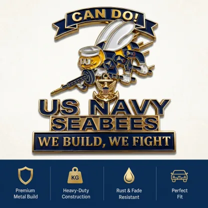 ⚓Last Day Promo: 49% OFF - 🐝US Navy Seabees Can Do! Car Emblem Metal Badge - ✈️Buy 2 Free Shipping Today!