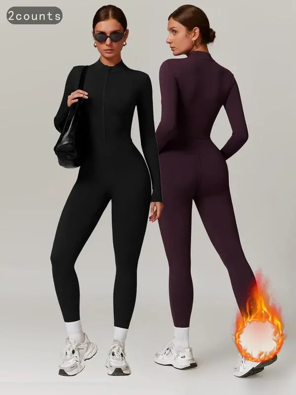 🔥Last Day Promotion 49% OFF - Fleece Long Sleeve Zipper Jumpsuit