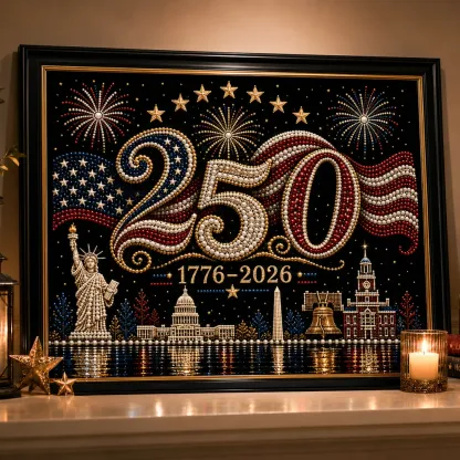 Last Day Promo: 70% OFF-America 250th Anniversary Pearl Art Kit – Stars & Stripes Skyline Limited Edition