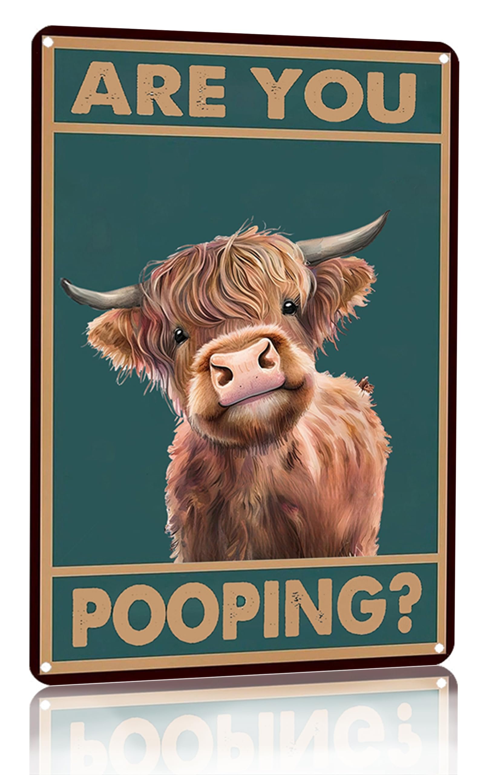 Vintage Highland Cow Tin Sign
