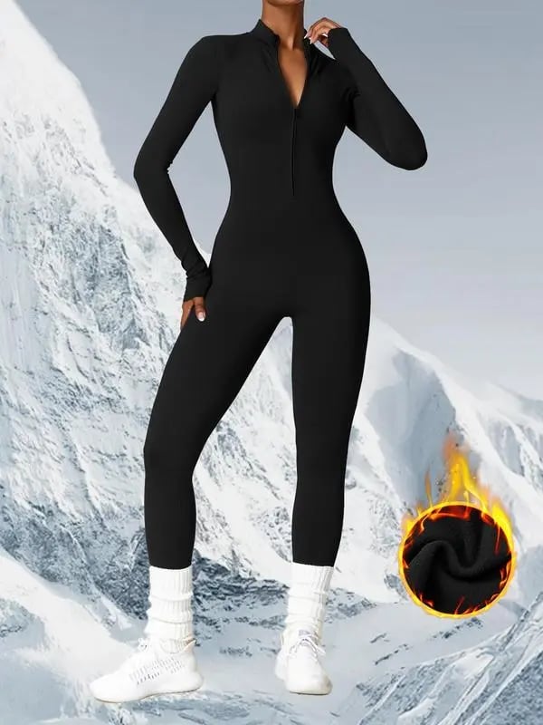🔥Last Day Promotion 49% OFF - Fleece Long Sleeve Zipper Jumpsuit