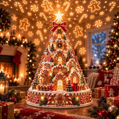 SAVE 70% BEFORE IT'S GONE🎄Christmas Village Projection Centerpiece – 4 Themed Villages