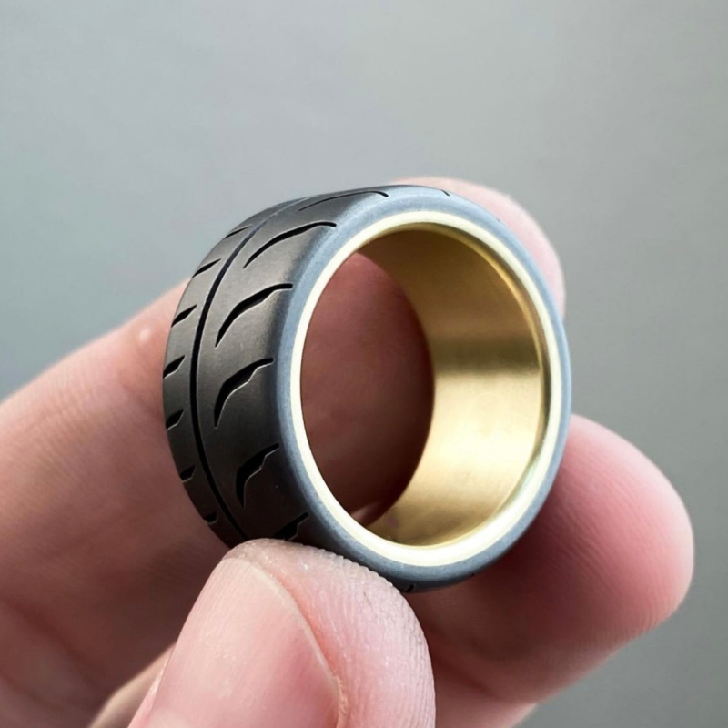 🏎Handmade Metal Racing Tire Ring🏁